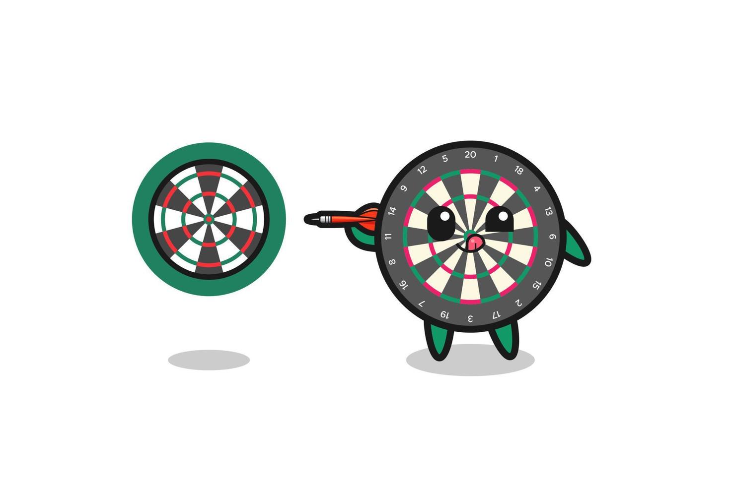 cute dart board is playing dart vector