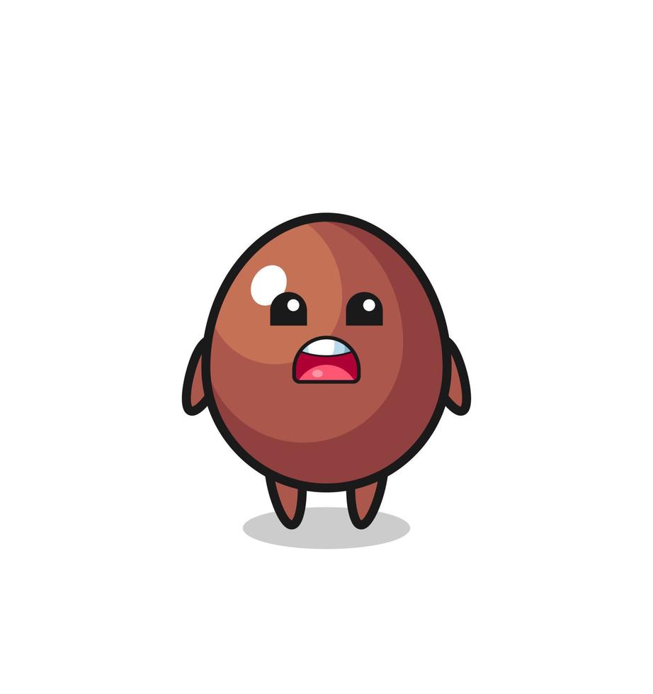 chocolate egg illustration with apologizing expression, saying I am sorry vector