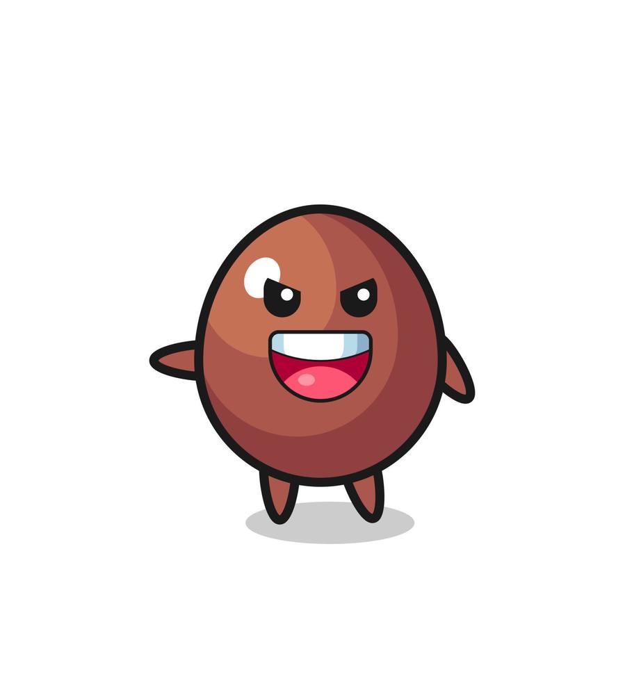 chocolate egg cartoon with very excited pose vector