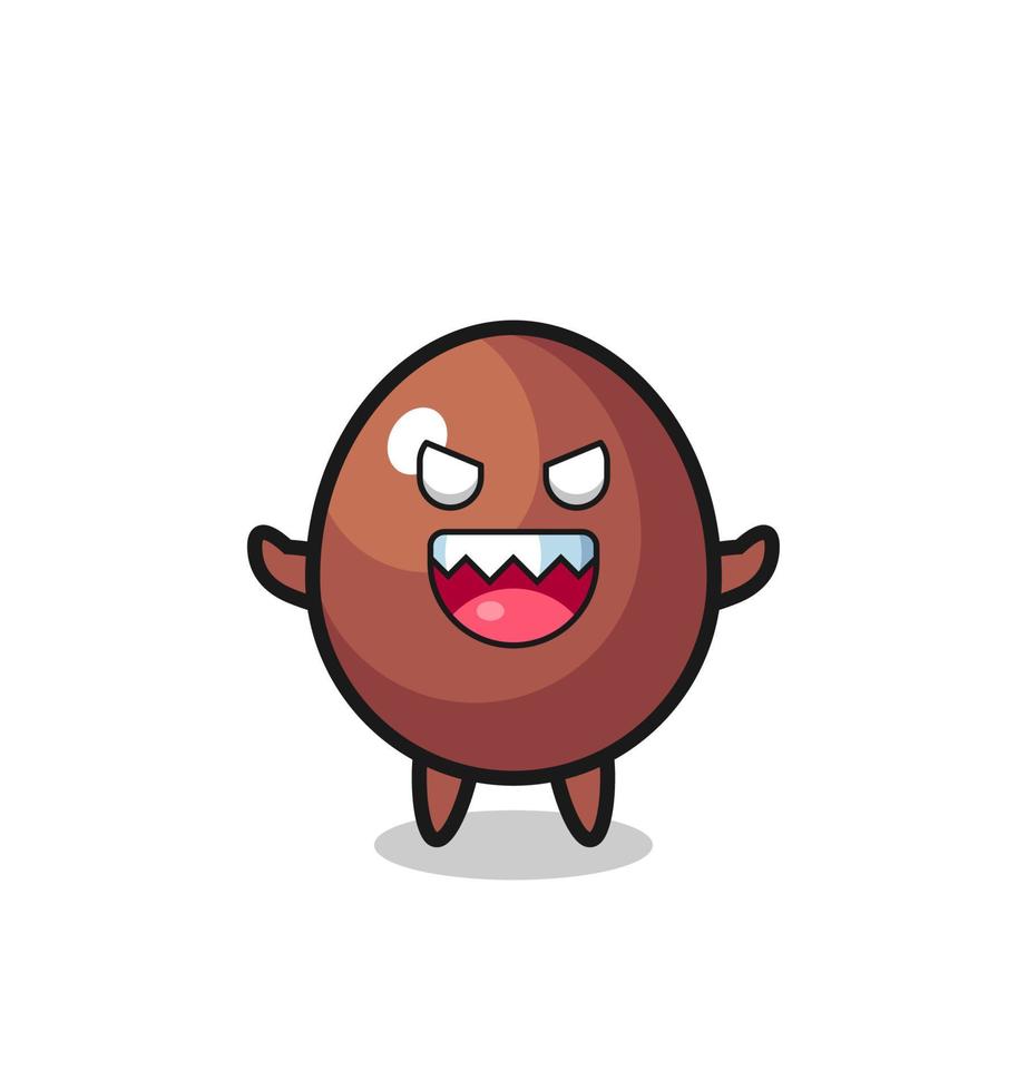illustration of evil chocolate egg mascot character vector