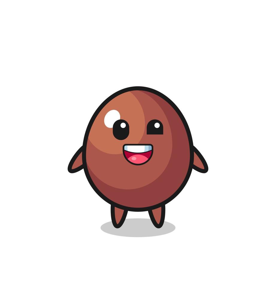ilustración de un personaje de huevo de chocolate con poses incómodas vector