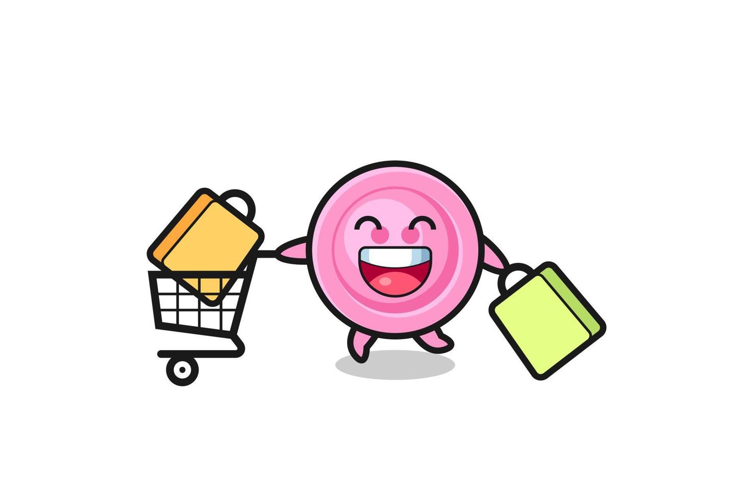 black Friday illustration with cute clothing button mascot vector