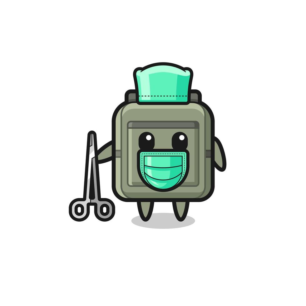 surgeon school bag mascot character vector