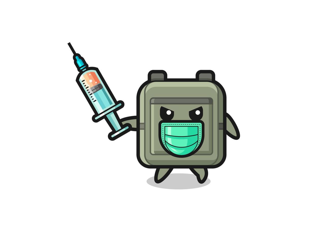 illustration of the school bag to fight the virus vector