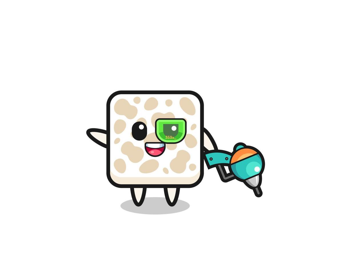 tempeh cartoon as future warrior mascot vector