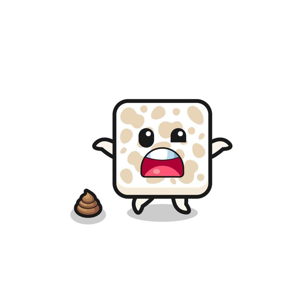 tempeh earth surprised to meet poop vector