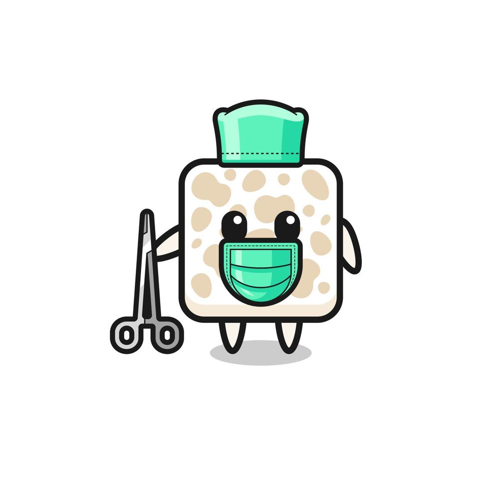 surgeon tempeh mascot character vector