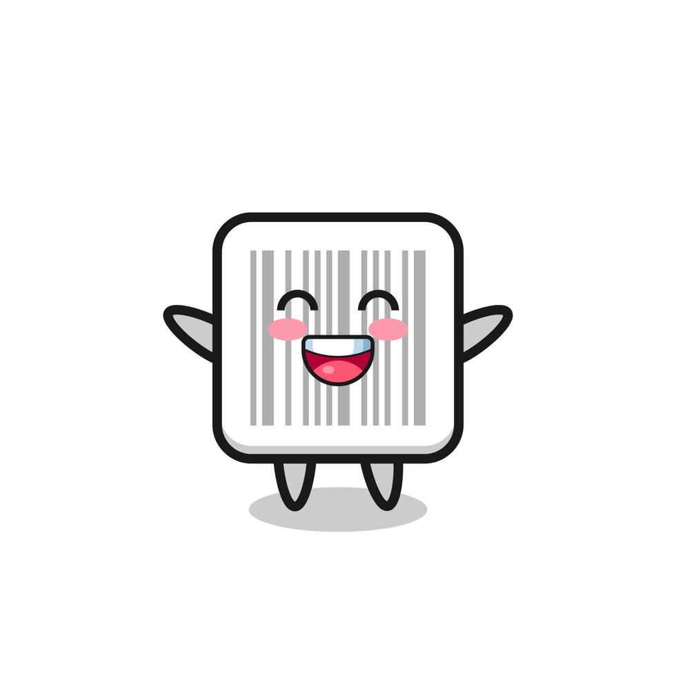 happy baby barcode cartoon character vector