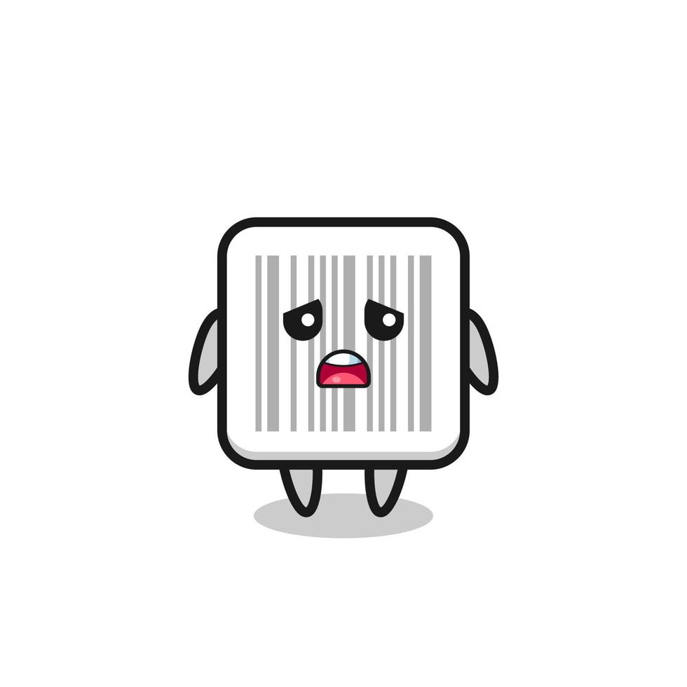 disappointed expression of the barcode cartoon vector