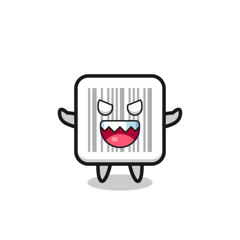 illustration of evil barcode mascot character vector