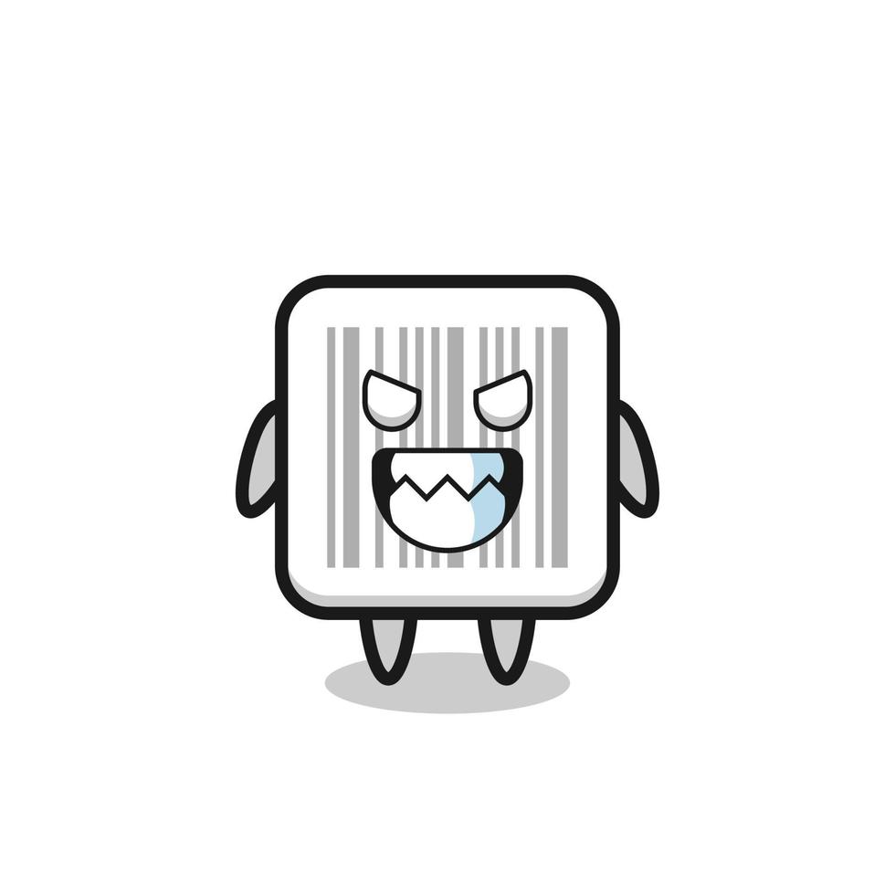 evil expression of the barcode cute mascot character vector