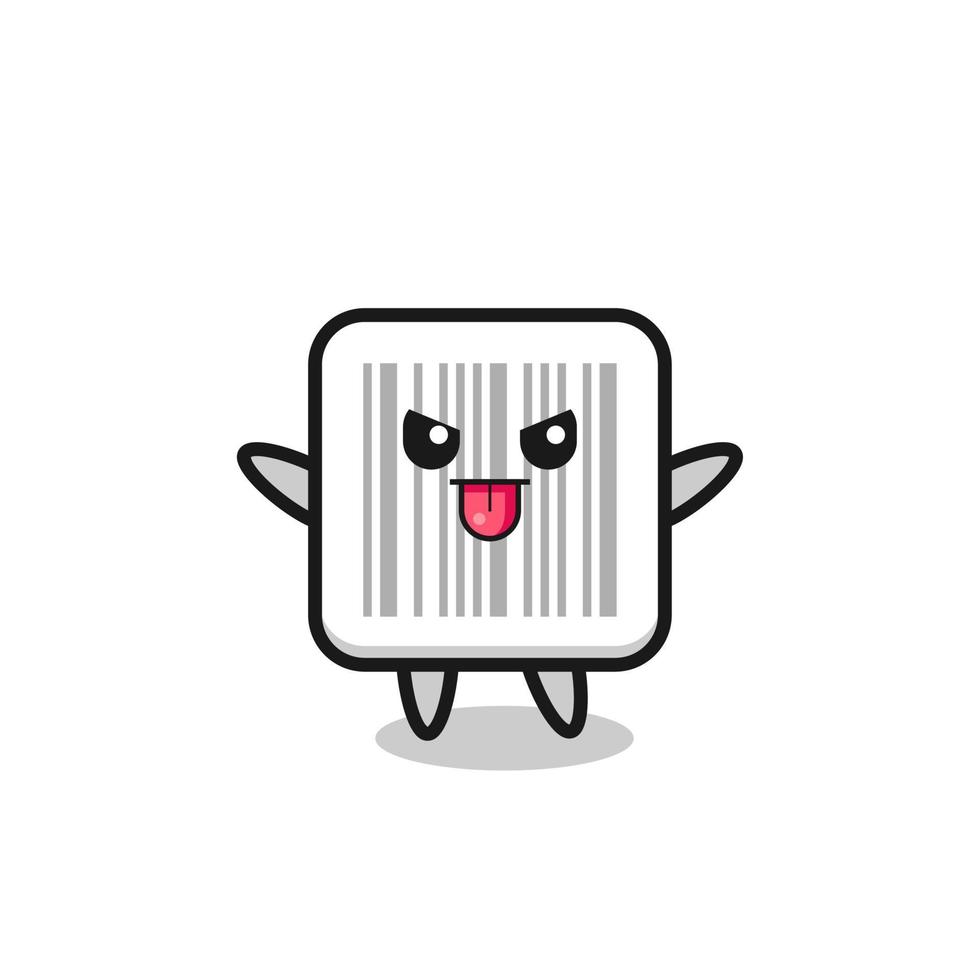 naughty barcode character in mocking pose vector