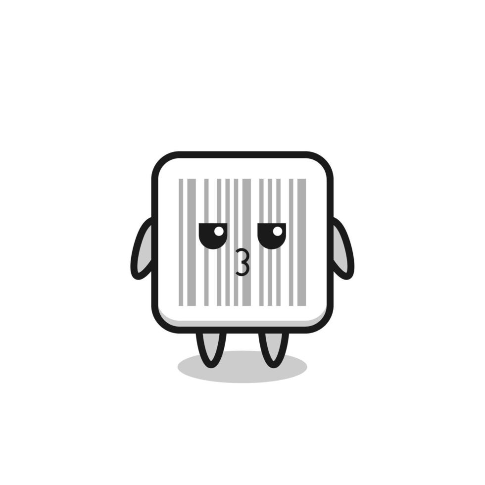 the bored expression of cute barcode characters vector