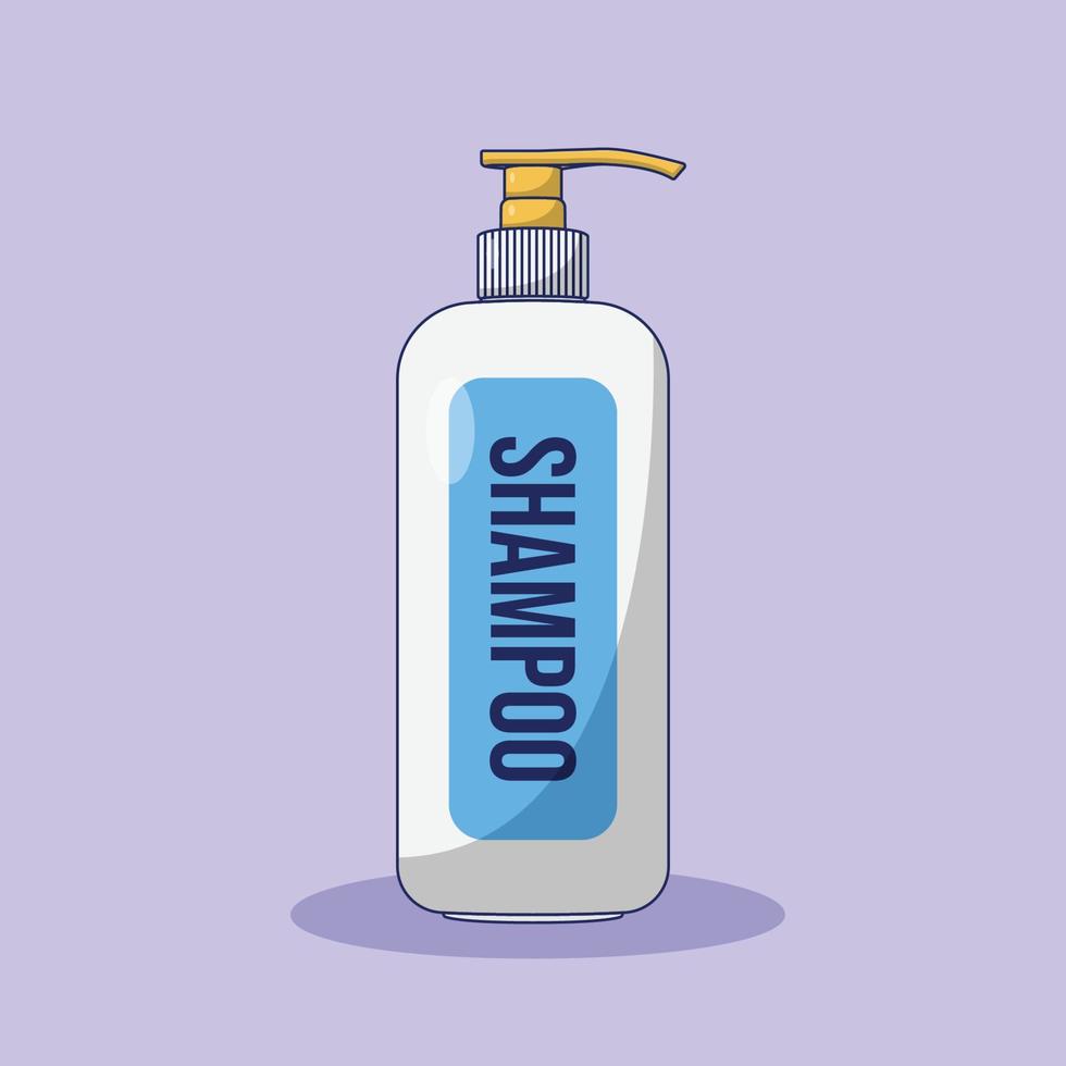 Shampoo Bottle Vector Icon Illustration. Hair Hygiene Vector. Flat Cartoon Style Suitable for Web Landing Page, Banner, Flyer, Sticker, Wallpaper, Background