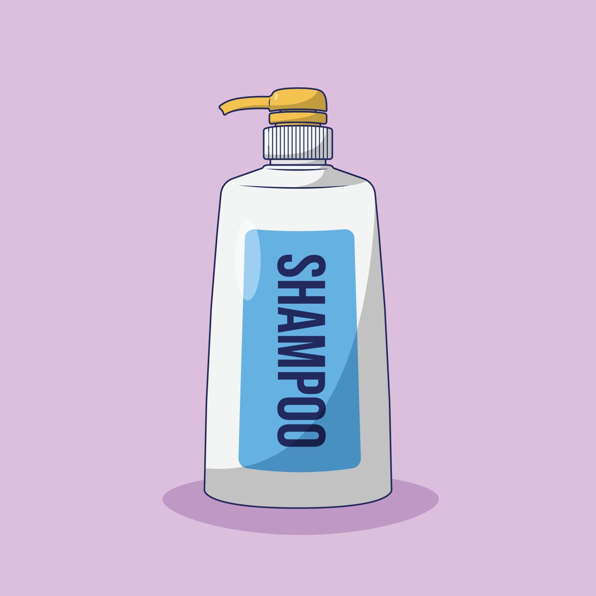 Shampoo Bottle Vector Icon Illustration. Hair Hygiene Vector. Flat