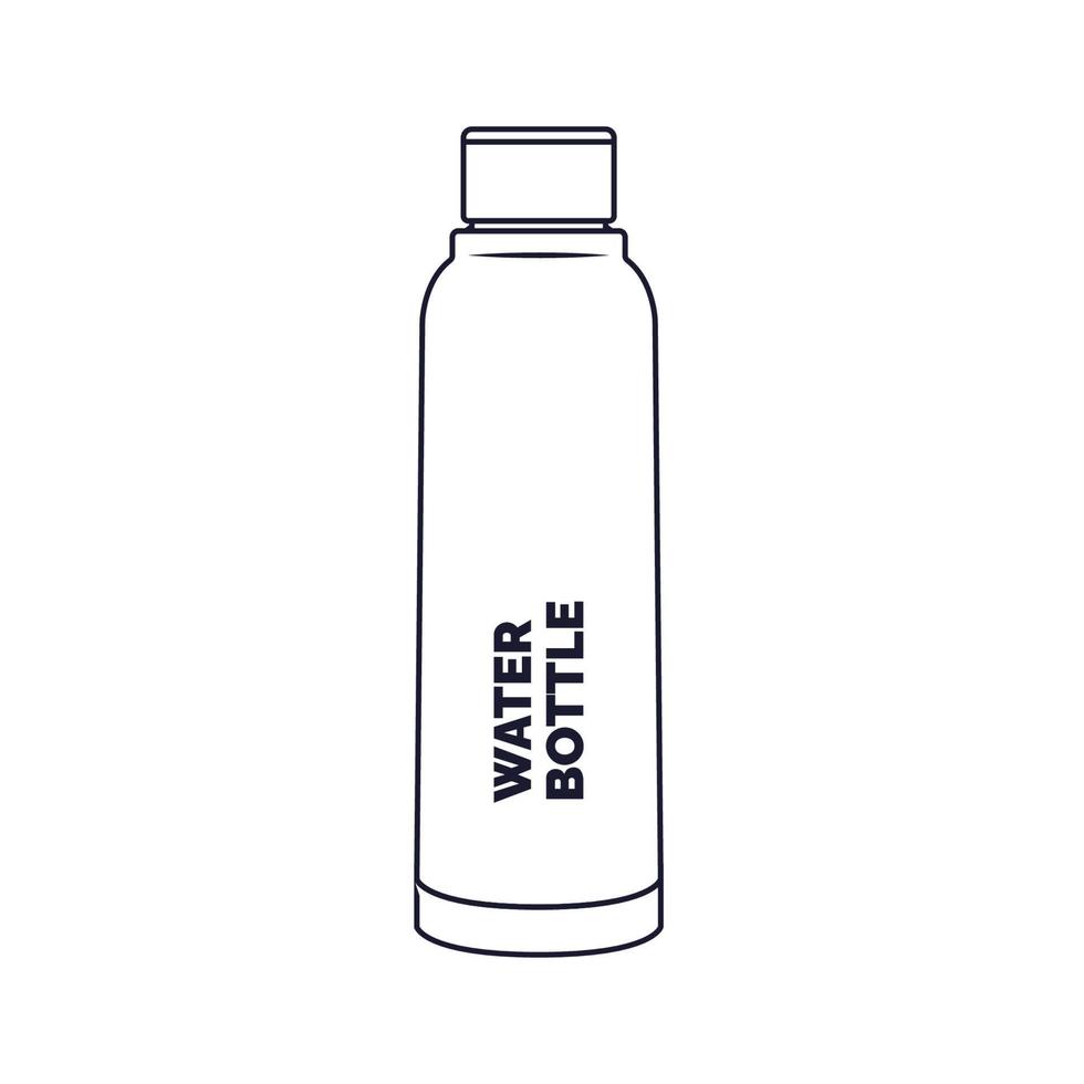 Water Bottle Outline Icon Illustration on Isolated White Background Suitable for Water Container, Thermos, Sport Drink Icon vector