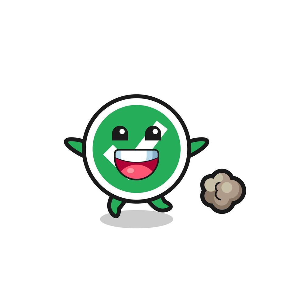 the happy check mark cartoon with running pose vector
