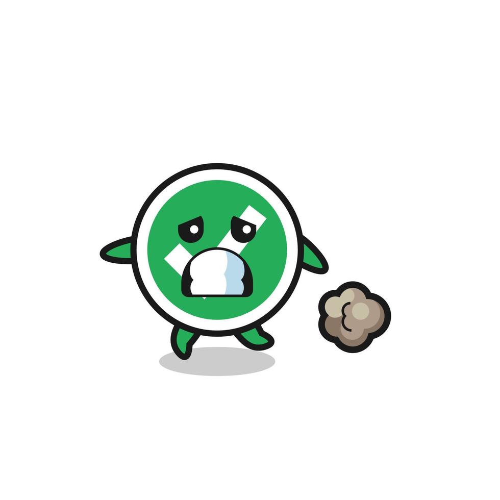 illustration of the check mark running in fear vector