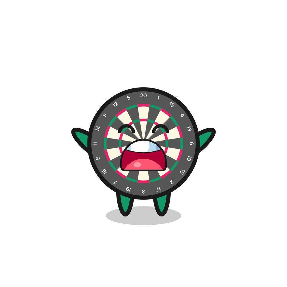 cute dart board mascot with a yawn expression vector