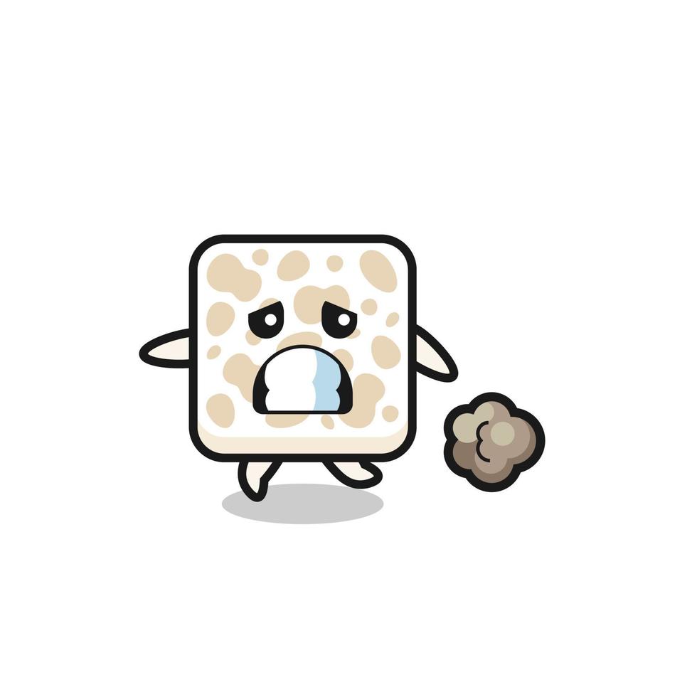 illustration of the tempeh running in fear vector