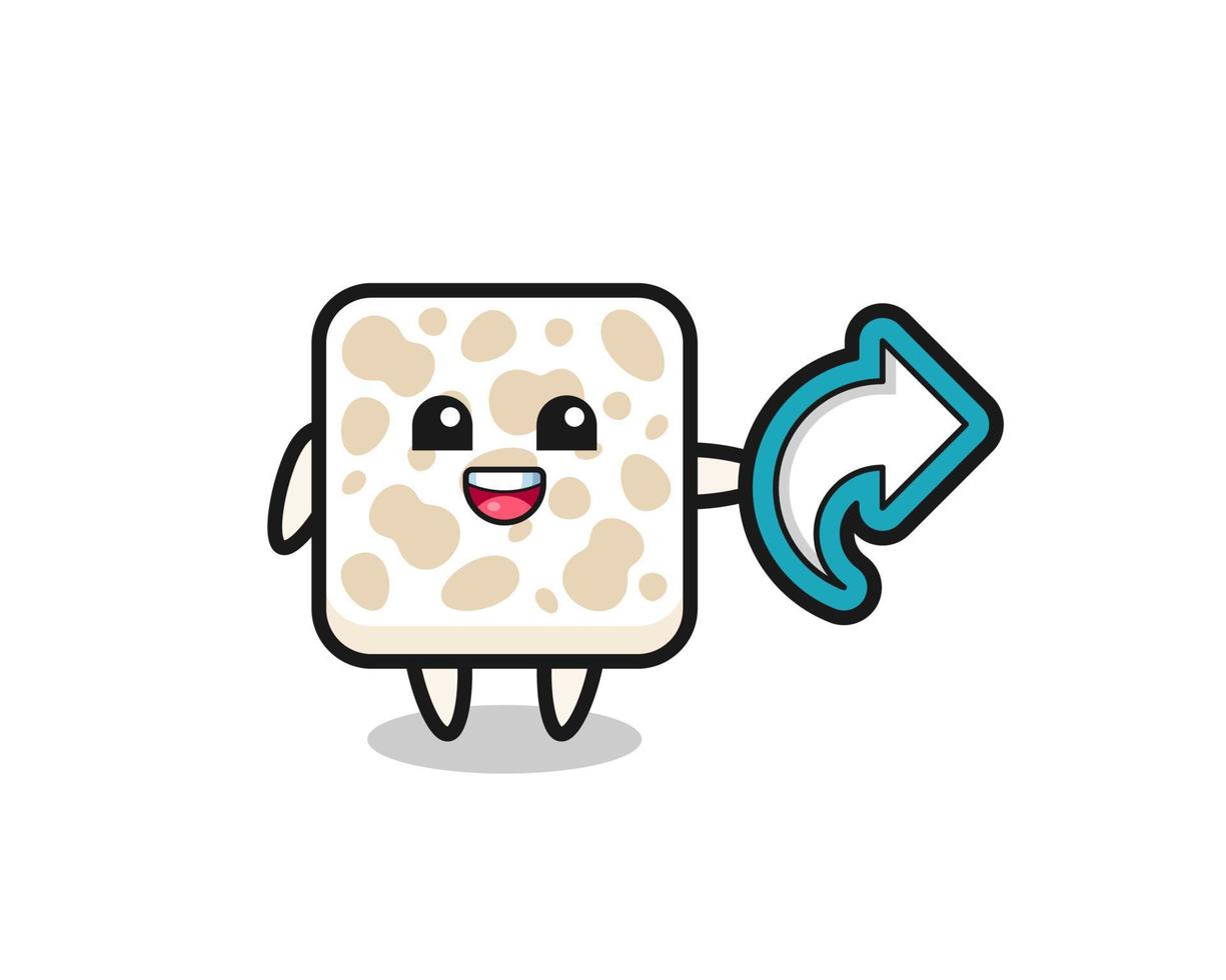 cute tempeh hold social media share symbol vector