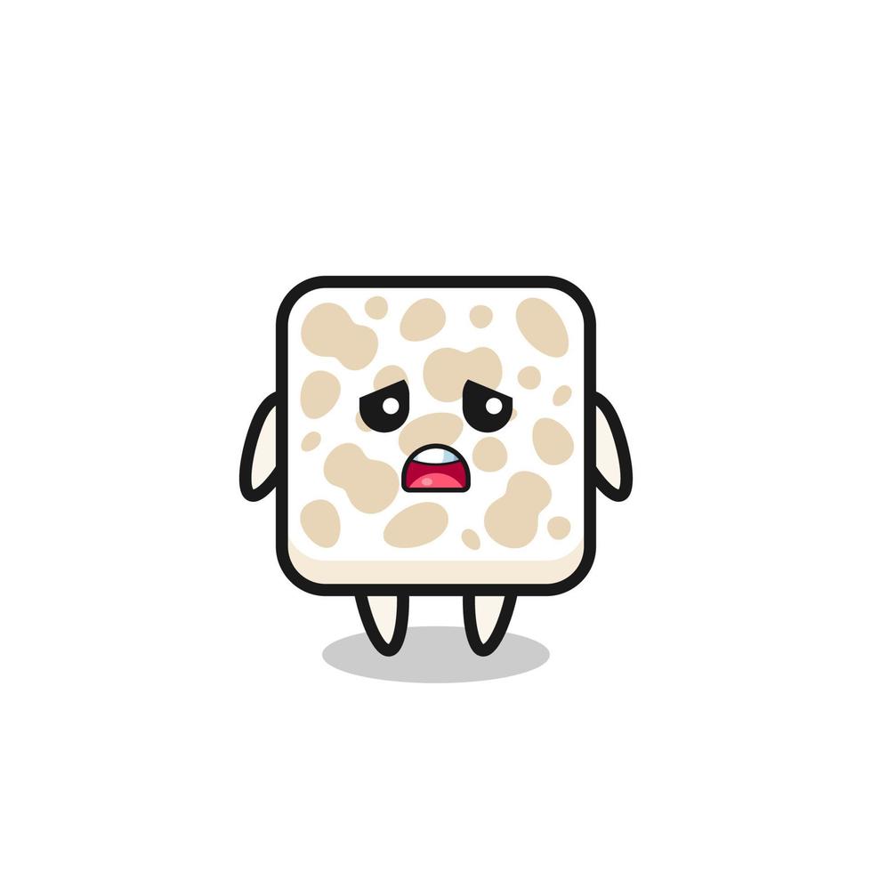 disappointed expression of the tempeh cartoon vector