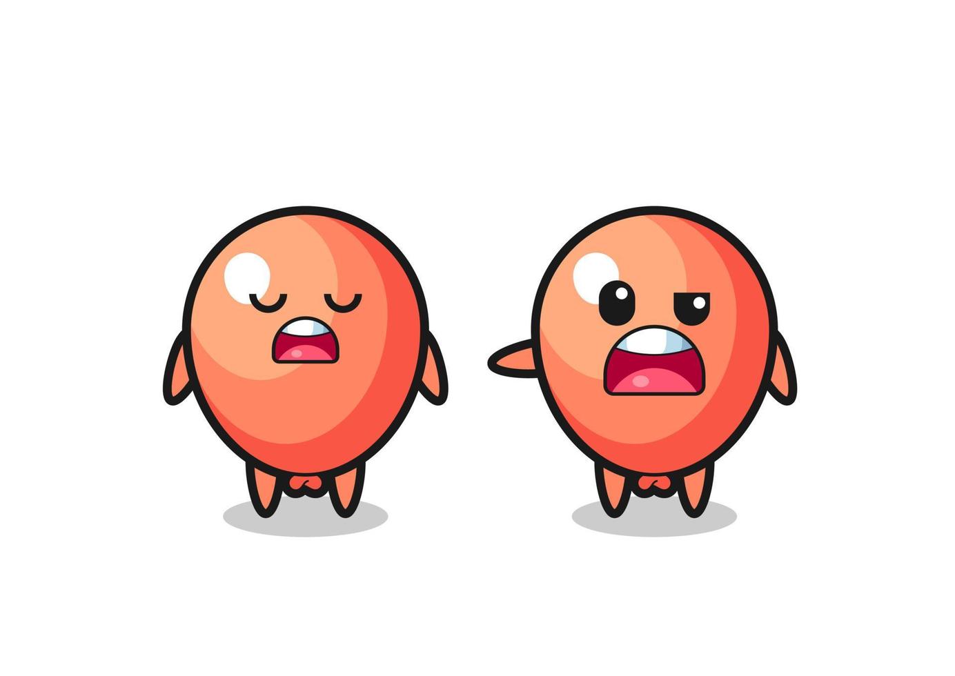 illustration of the argue between two cute balloon characters vector