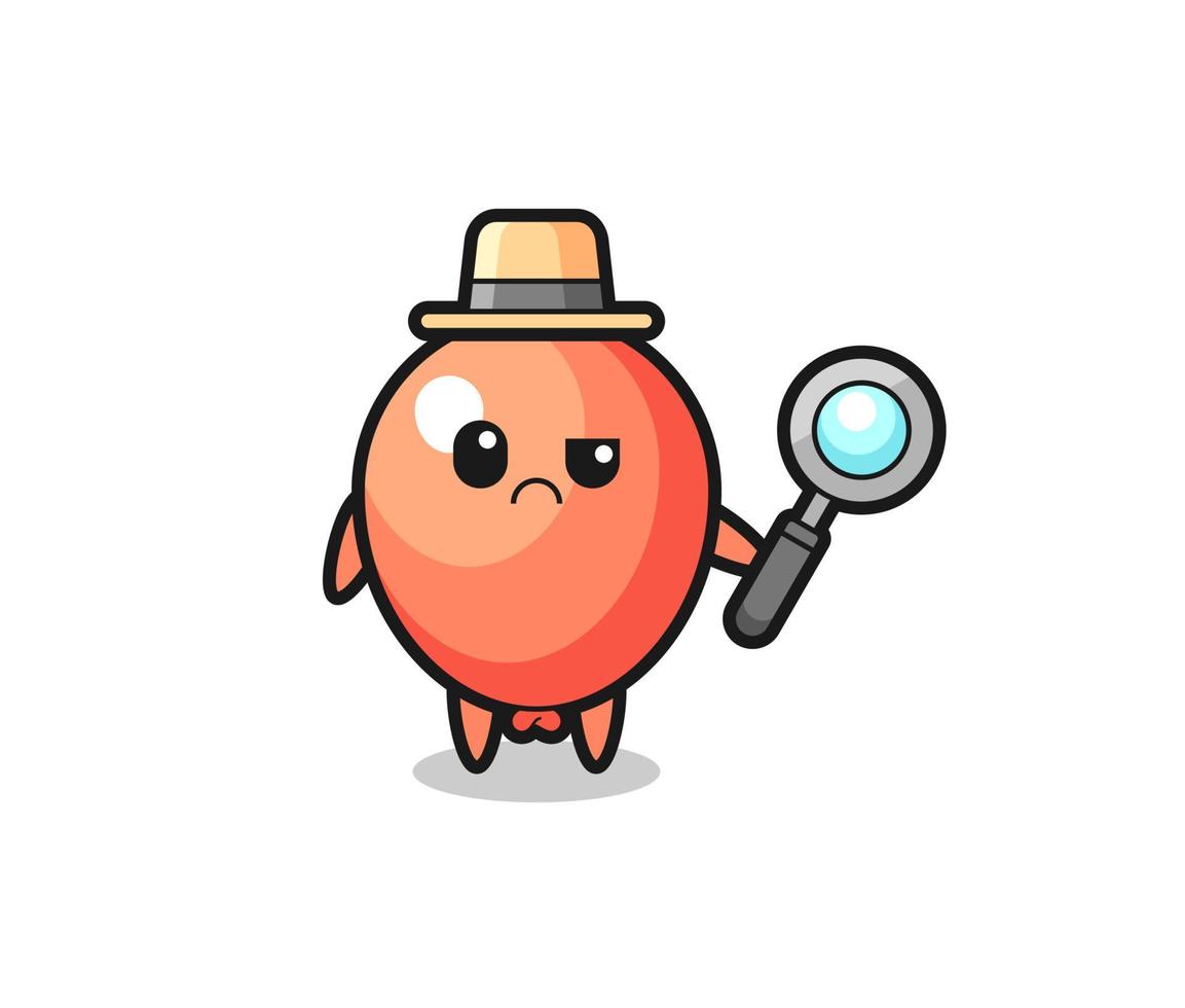 the mascot of cute balloon as a detective vector