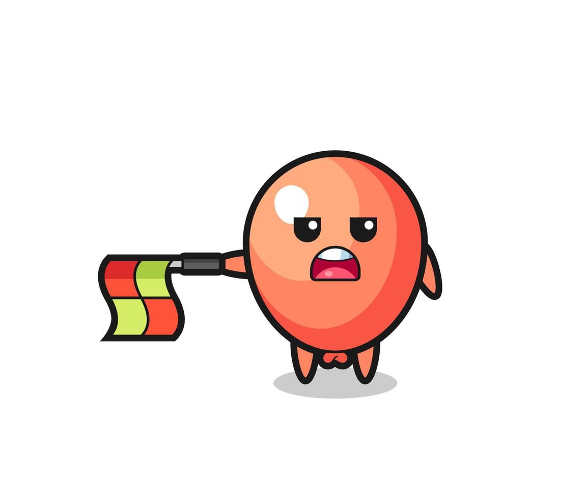 balloon character as line judge hold the flag straight horizontally vector