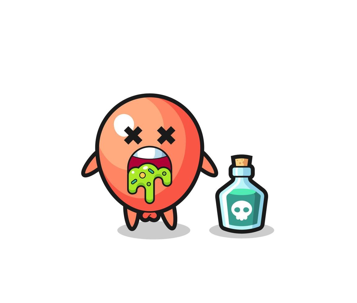 illustration of an balloon character vomiting due to poisoning vector