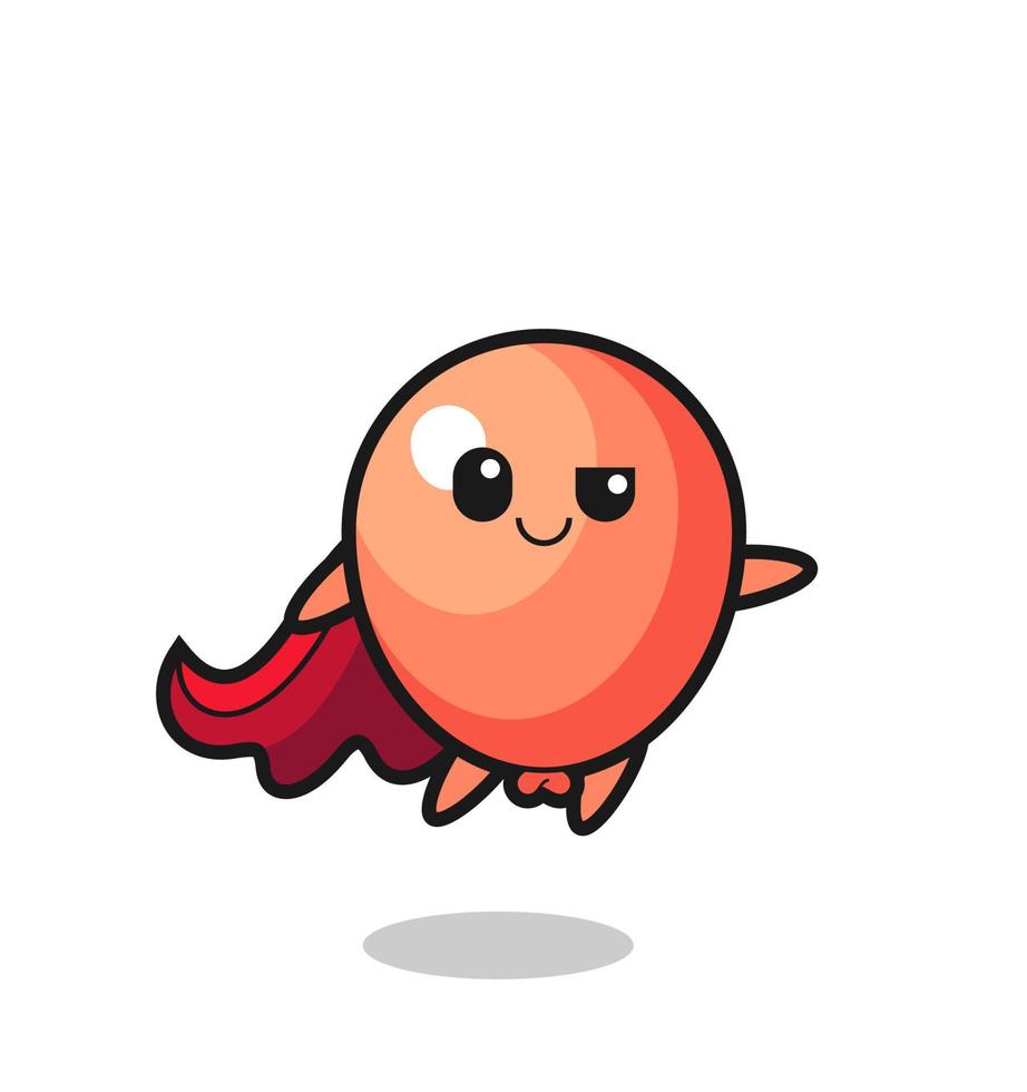 cute balloon superhero character is flying vector