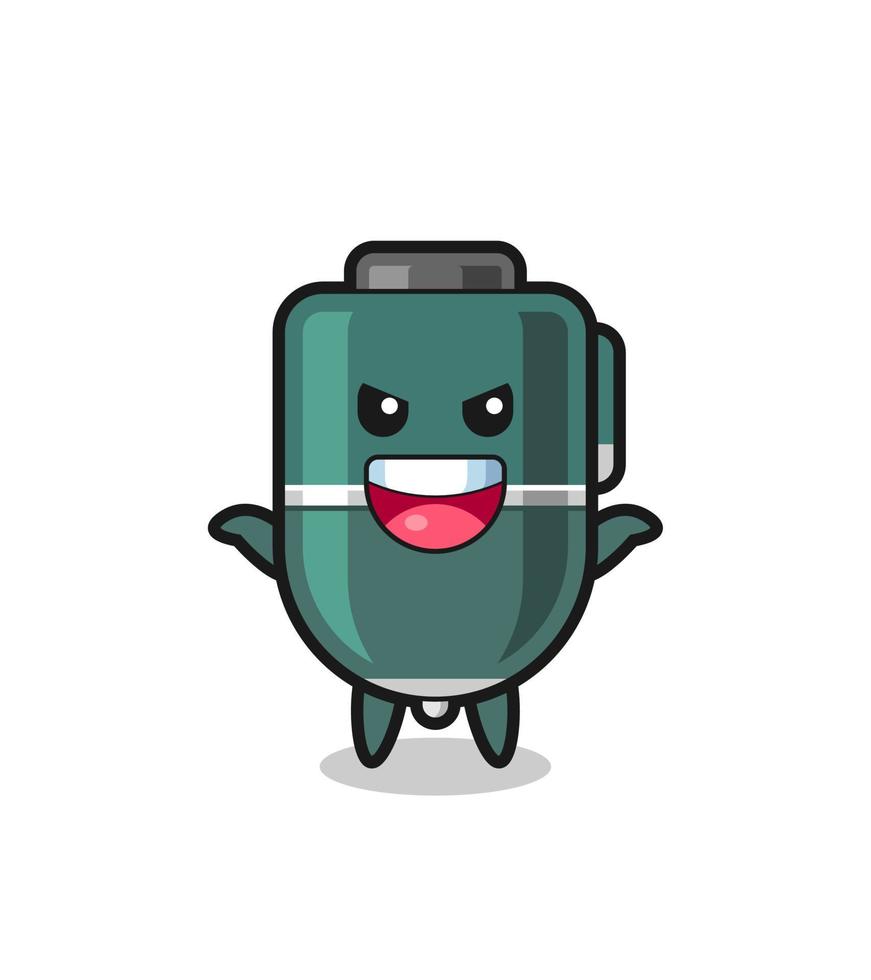 the illustration of cute ballpoint doing scare gesture vector