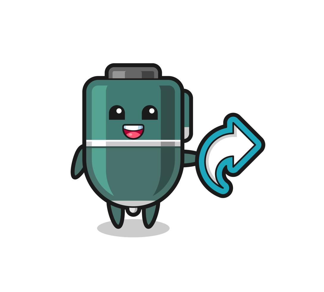 cute ballpoint hold social media share symbol vector