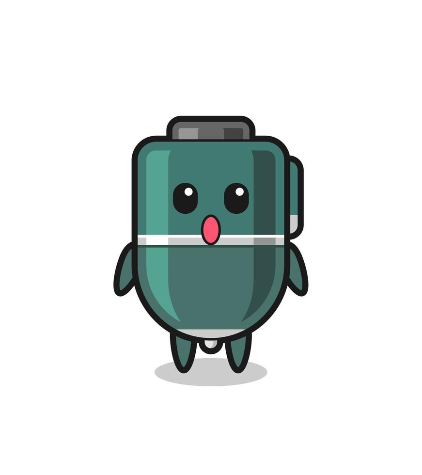 the amazed expression of the ballpoint cartoon vector