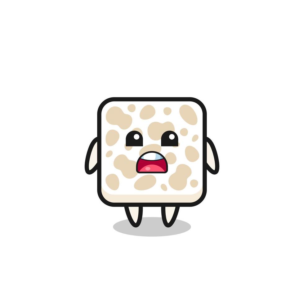 tempeh illustration with apologizing expression, saying I am sorry vector