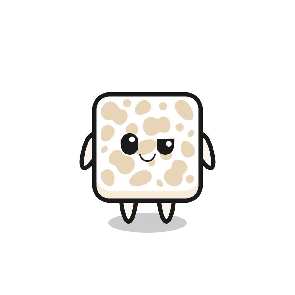 tempeh cartoon with an arrogant expression vector