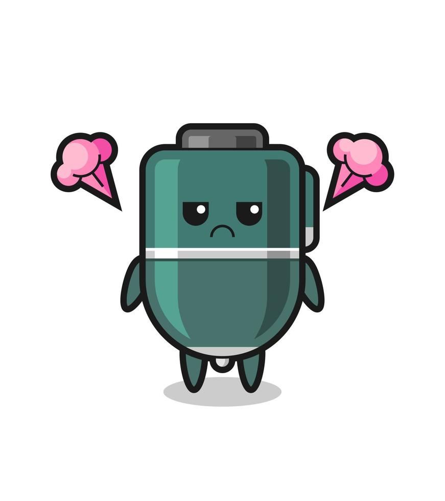 annoyed expression of the cute ballpoint cartoon character vector