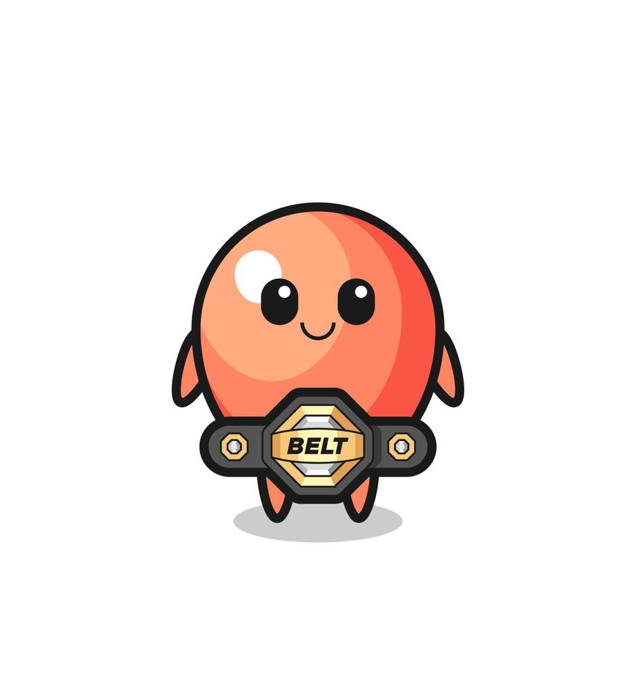 the MMA fighter balloon mascot with a belt vector