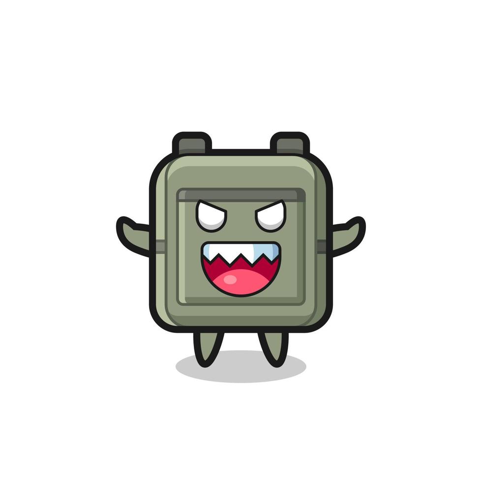 illustration of evil school bag mascot character vector