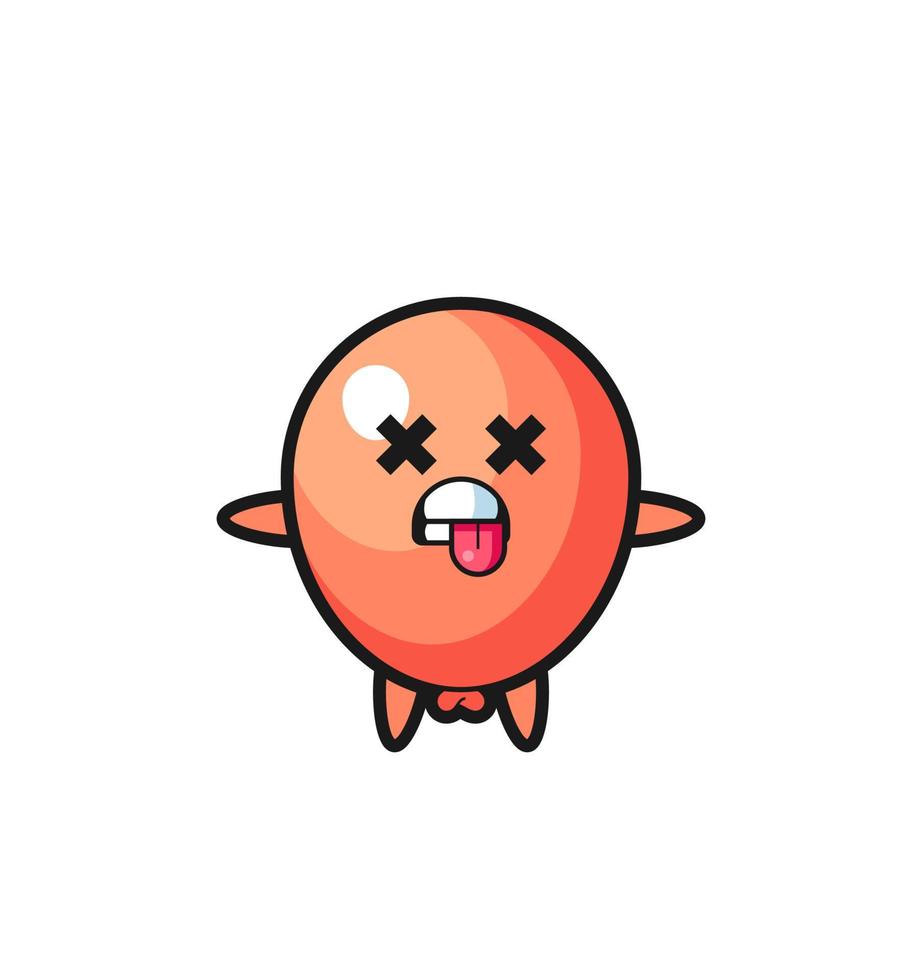 personaje del lindo globo con pose muerta vector