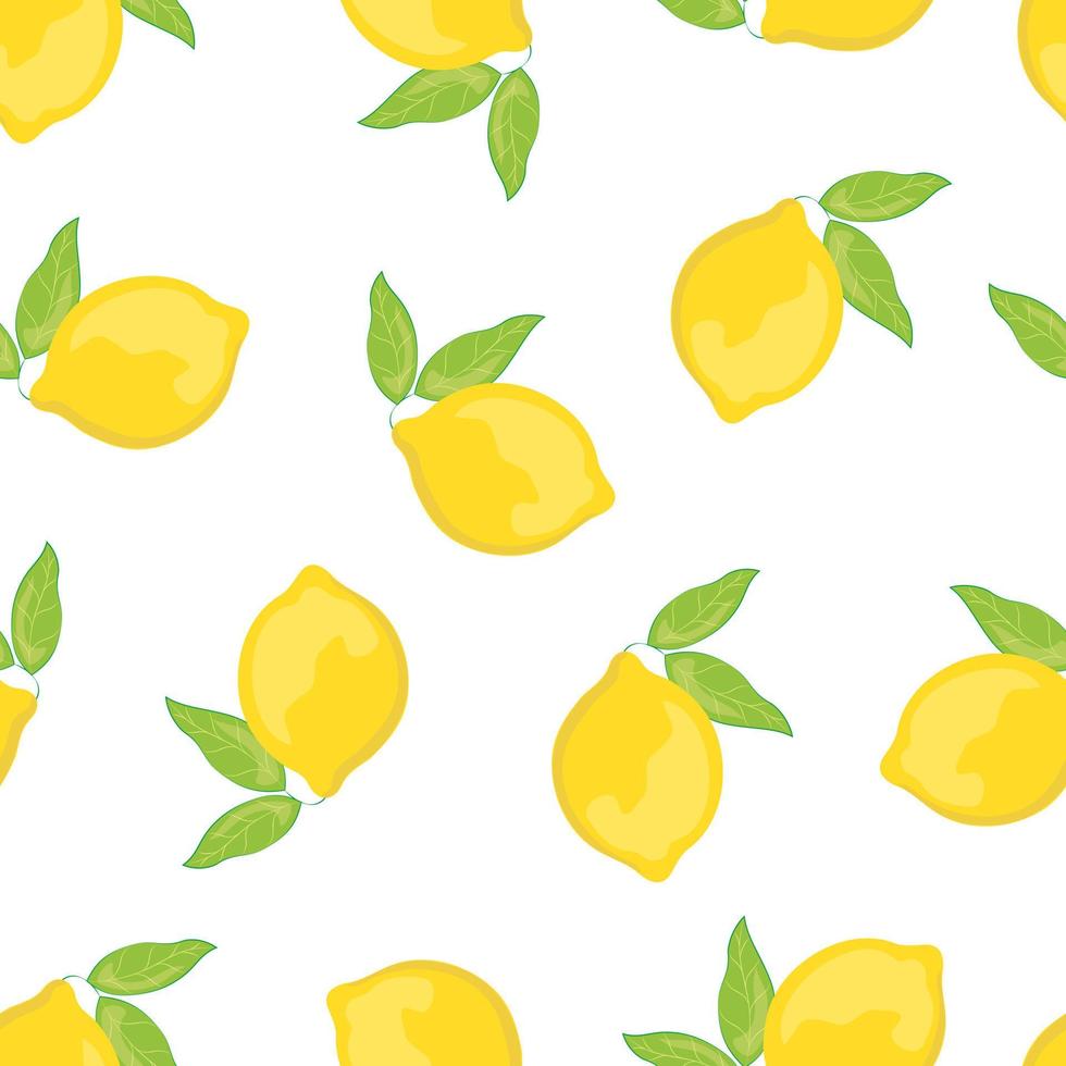 Seamless pattern with hand drawn lemons. vector