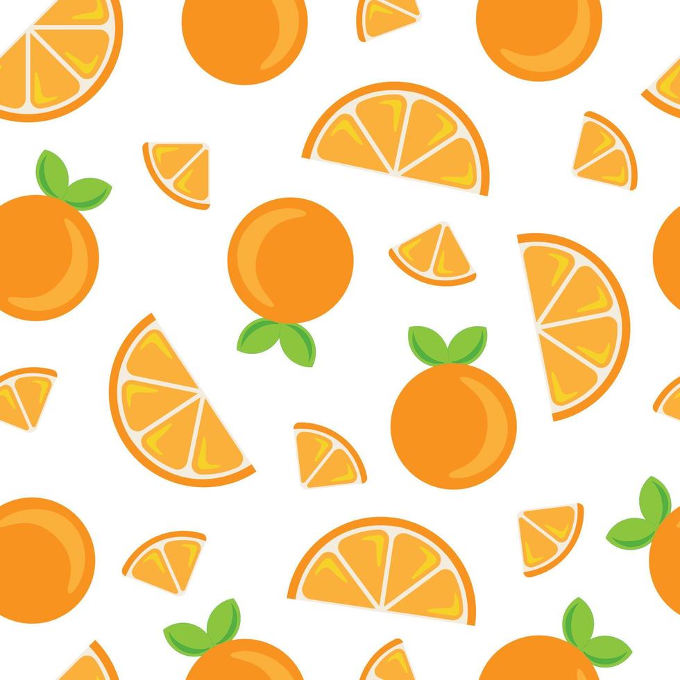 Seamless pattern with hand drawn oranges. vector