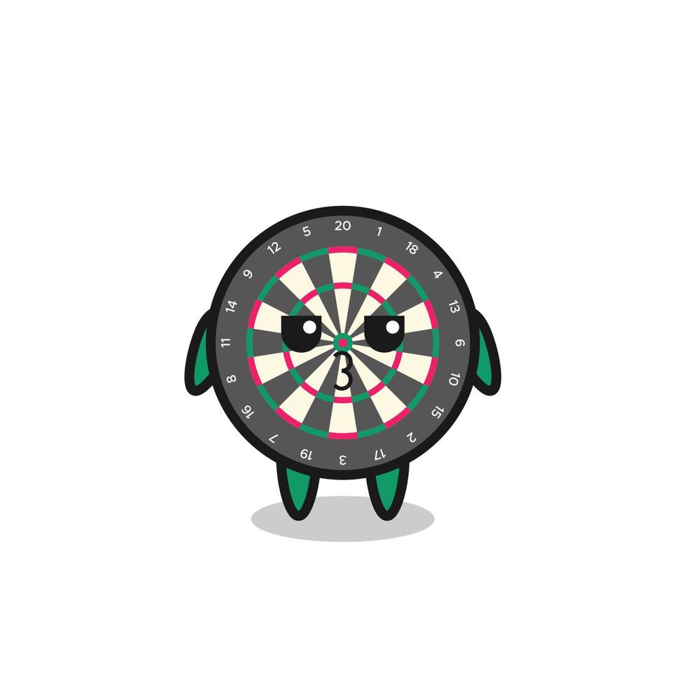 the bored expression of cute dart board characters vector