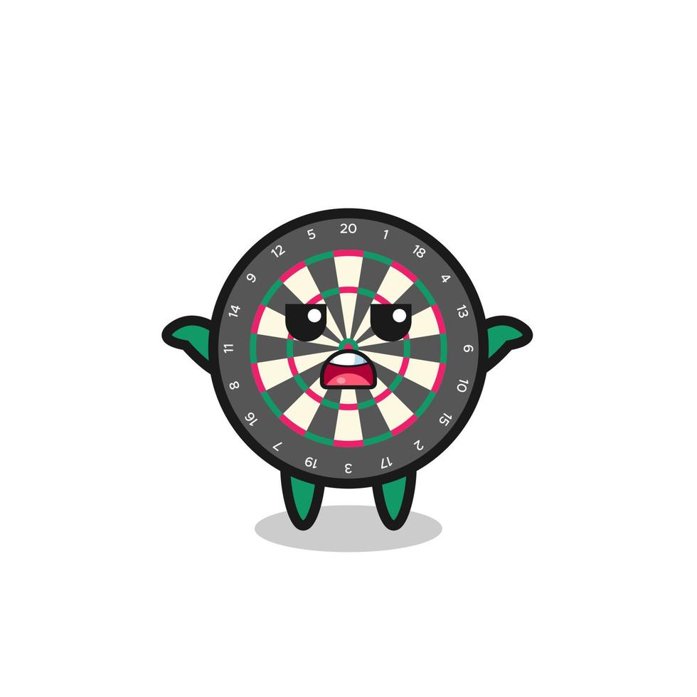 dart board mascot character saying I do not know vector