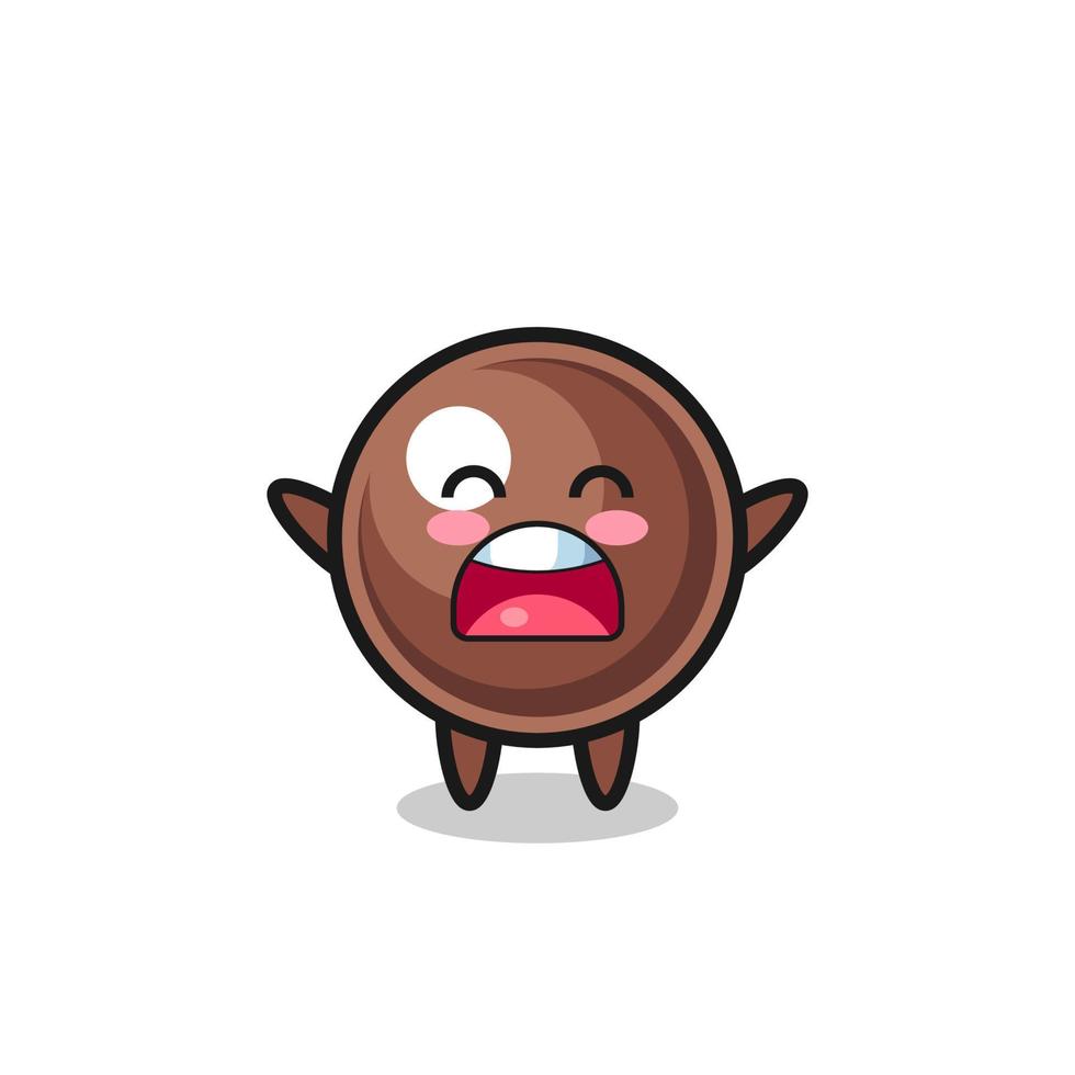 cute tapioca pearl mascot with a yawn expression vector