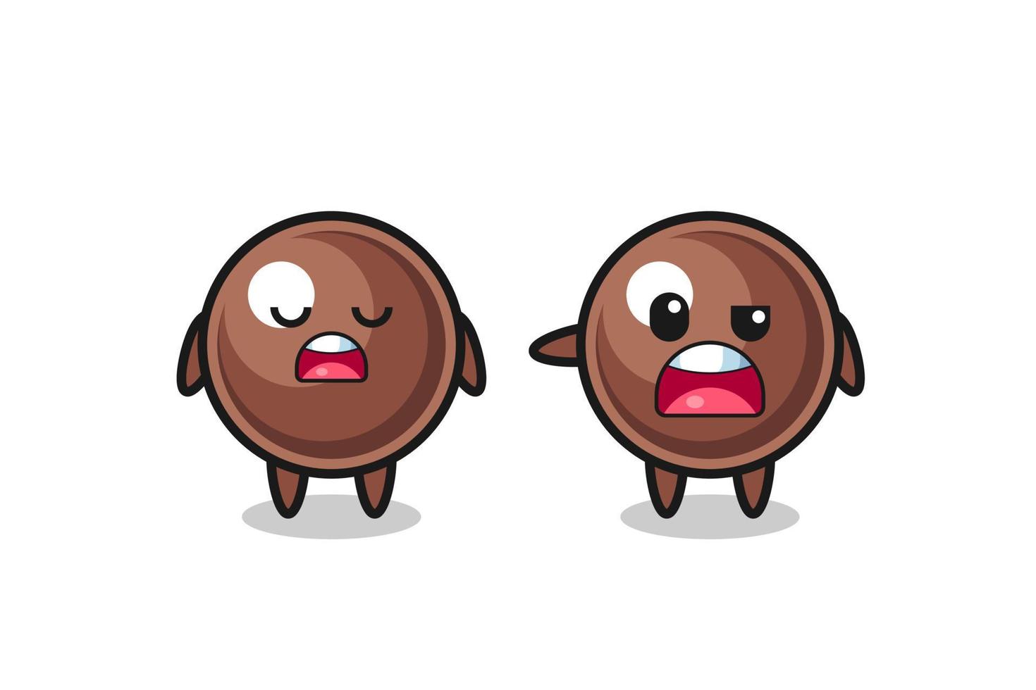 illustration of the argue between two cute tapioca pearl characters vector
