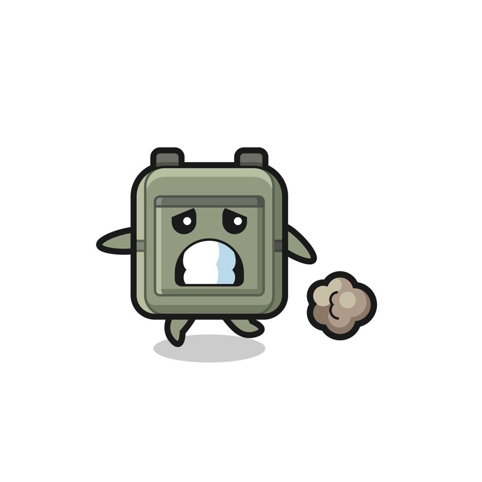 illustration of the school bag running in fear vector