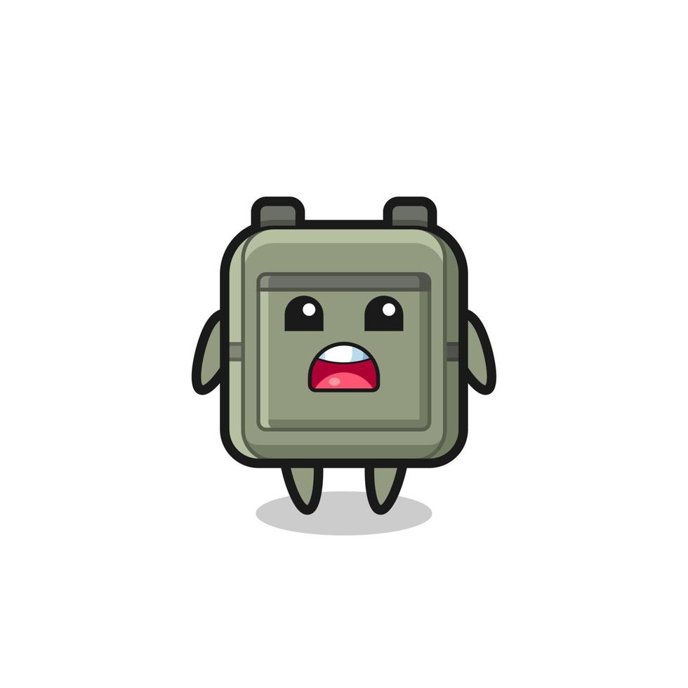 school bag illustration with apologizing expression, saying I am sorry vector