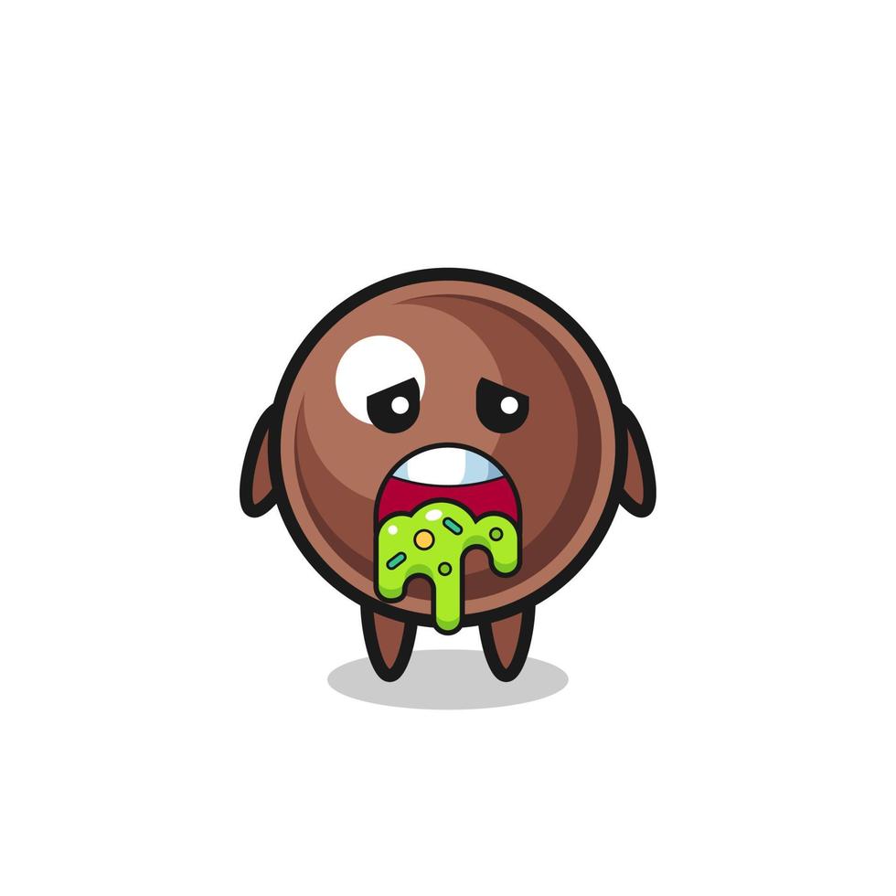 the cute tapioca pearl character with puke vector