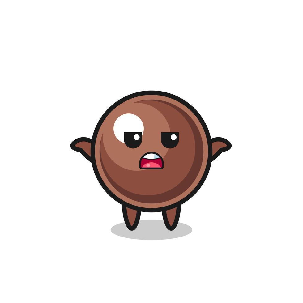 tapioca pearl mascot character saying I do not know vector